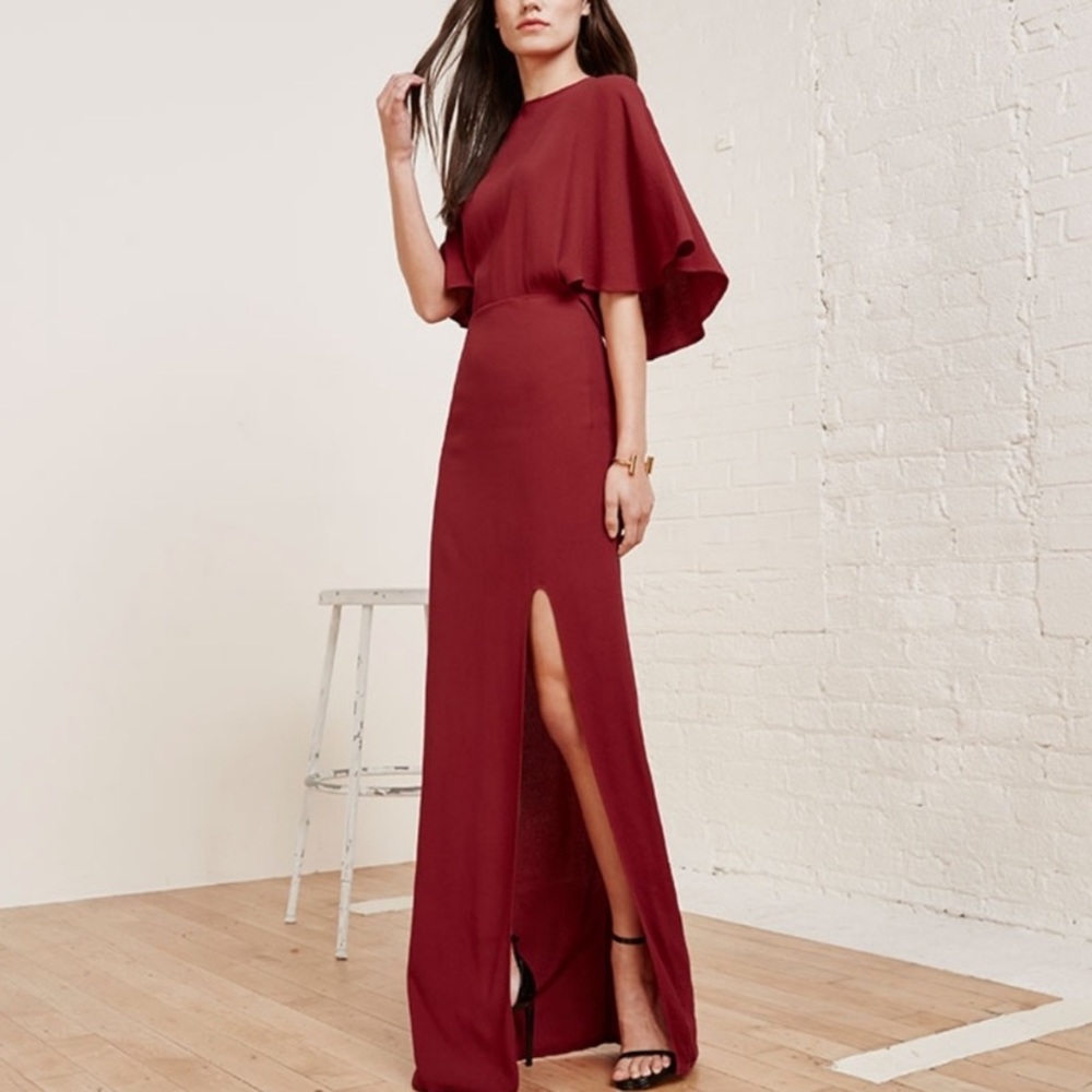 Reformation Burgundy Maxi Dress